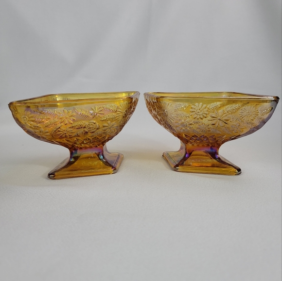 (2) Carnival Glass Iridescent Candy Dish - Picture 5 of 16